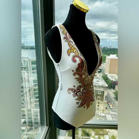 🆕 ZIMMERMANN 🧿 NWOT Teddy Paisley Plunge Bathing Suit, Sz 0 - MISSING BELT - Picture 5 of 16